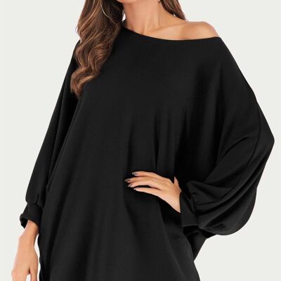 Oversized Jersey Long Sleeve Top In Black