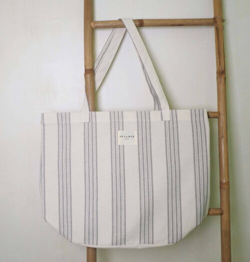 Bolsa Grande Grey Multistripes