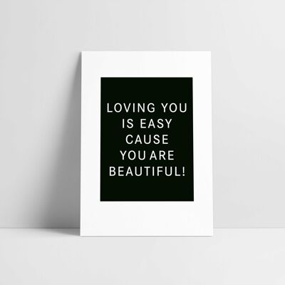 SALE - Postcard: Loving you is easy
