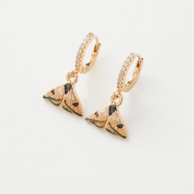 Enamel Moth Huggie Earrings - Matchbox