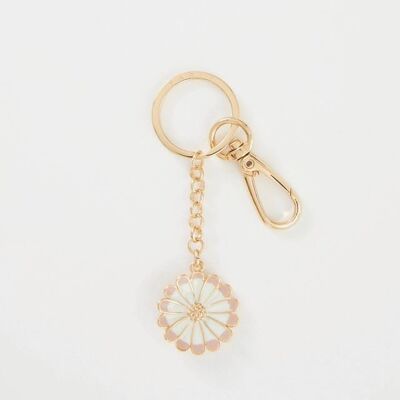 Gänseblümchen-Schlüsselanhänger aus Emaille