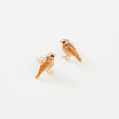 Emaille-Robin-Ohrringe