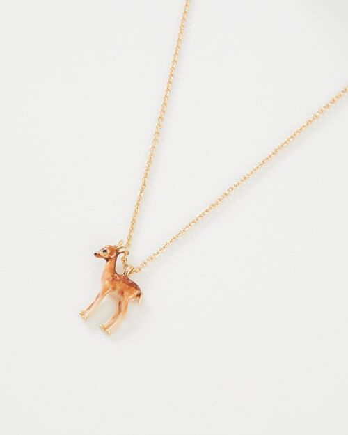 Enamel Fawn Necklace