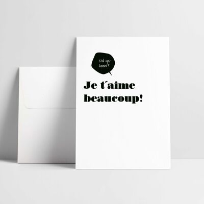 VENTE -- Carte dépliante : Je t'aime beaucoup