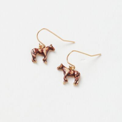 Enamel Farm Horse Earrings