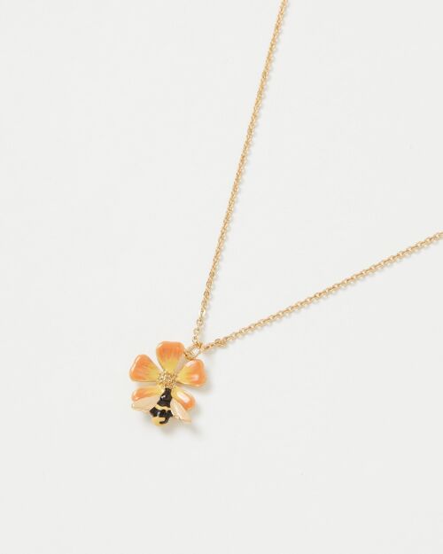 Enamel Bloom & Bee Short Necklace