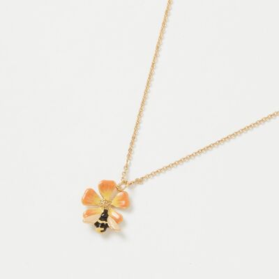 Enamel Bloom & Bee Short Necklace