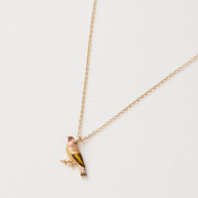 Enamel Goldfinch Short Necklace