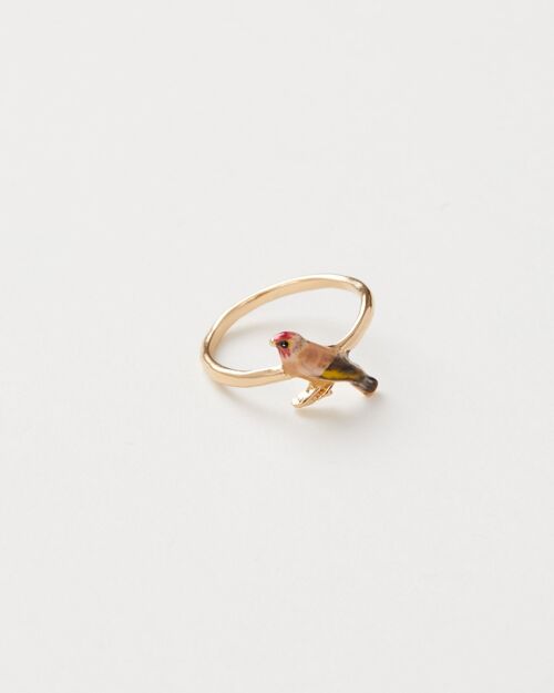 Enamel Goldfinch Ring - Small