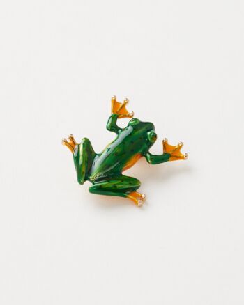 Broche grenouille en émail 1