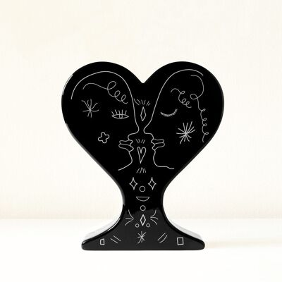Handmade ceramic heart vase "Online"