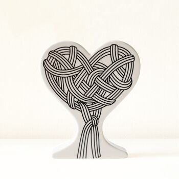 Vase coeur en céramique fait main "Love Story" 1