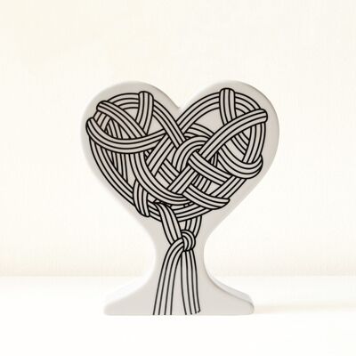 Vase coeur en céramique fait main "Love Story"