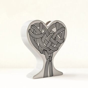 Vase coeur en céramique fait main "Love Story" 2