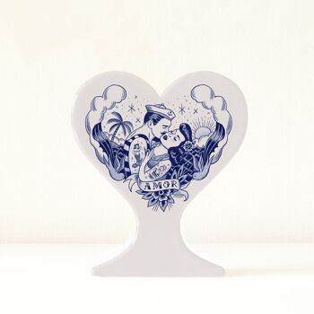 Vase coeur en céramique fait main "Amour" 1
