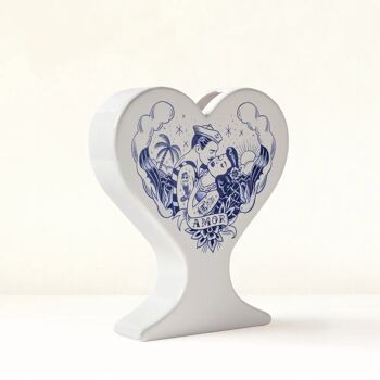 Vase coeur en céramique fait main "Amour" 2