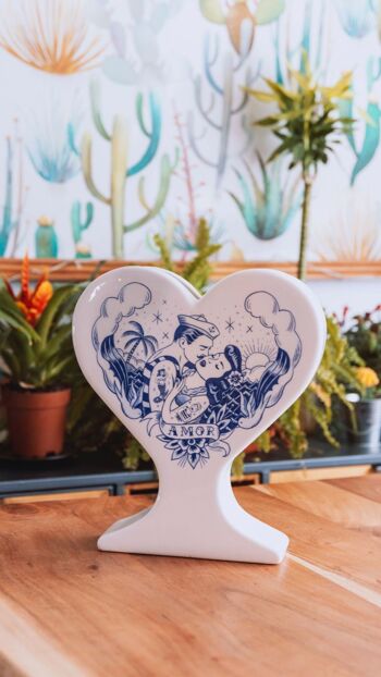 Vase coeur en céramique fait main "Amour" 3