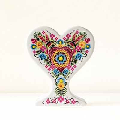 Handgefertigte Herzvase aus Keramik „Ein Leben lang“