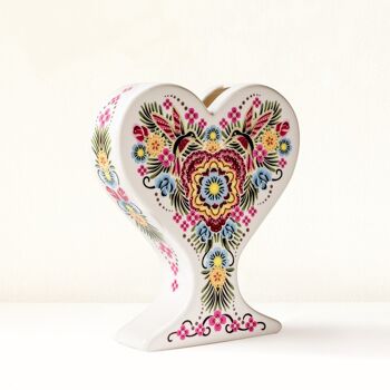 Vase coeur en céramique fait main "Une vie" 2