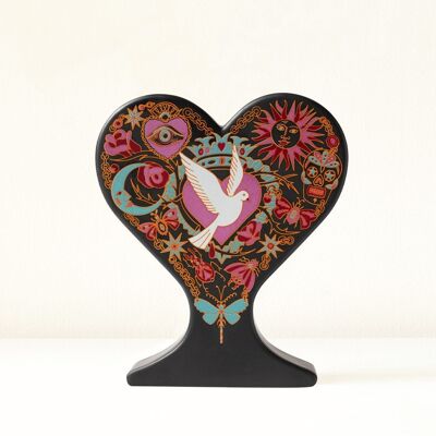 Handmade ceramic heart vase "Natzin" Black