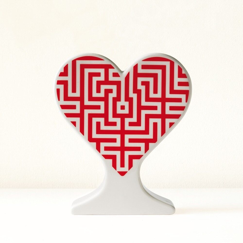 Vase coeur en céramique fait main "Labyrinthe de la passion"