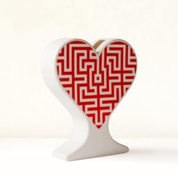 Vase coeur en céramique fait main "Labyrinthe de la passion" 2