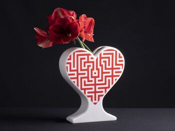 Vase coeur en céramique fait main "Labyrinthe de la passion" 3