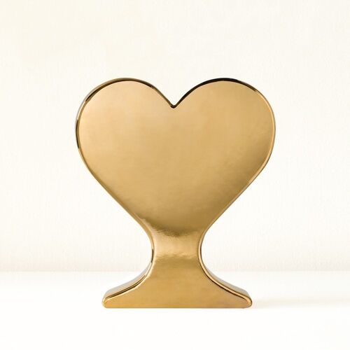 Jarrón corazón de cerámica hecho a mano "Tienes un corazón de oro"