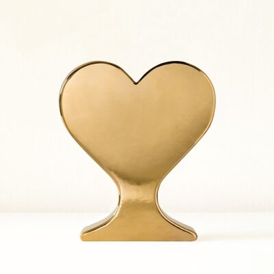 Vase coeur en céramique fait main "Tu as un coeur d'or"