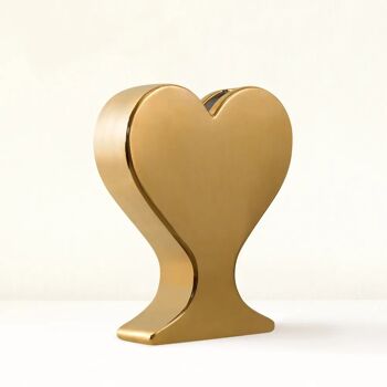 Vase coeur en céramique fait main "Tu as un coeur d'or" 2