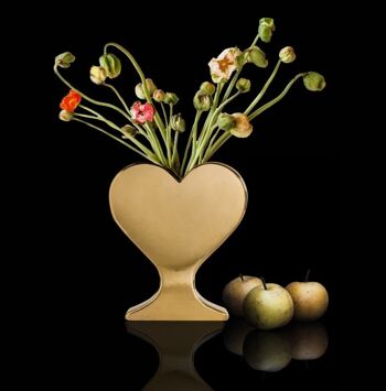 Vase coeur en céramique fait main "Tu as un coeur d'or" 3