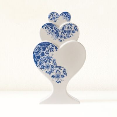 Handmade ceramic heart vase "Tower of love"