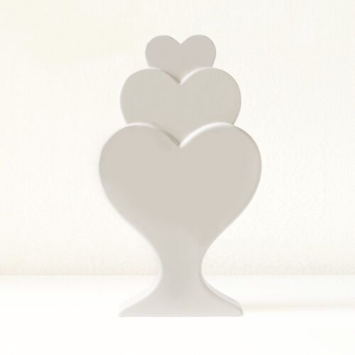 Jarrón corazón de cerámica hecho a mano "Tower of love Blanco"