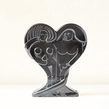 Vase coeur en céramique fait main "Eve et Adam" Métallisé 1