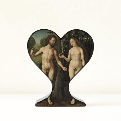 Handmade ceramic heart vase "Adam and Eve"