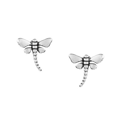 Graziose borchie a forma di libellula d'argento
