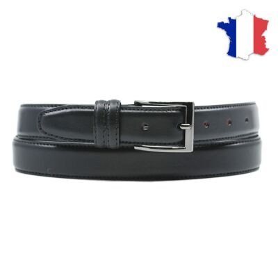 Cinturón de piel plena flor fabricado en Francia FR6654