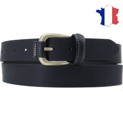 Cintura in pelle pieno fiore prodotta in Francia FR6206135 XL