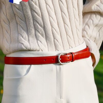 Full grain leather belt made in france FR302