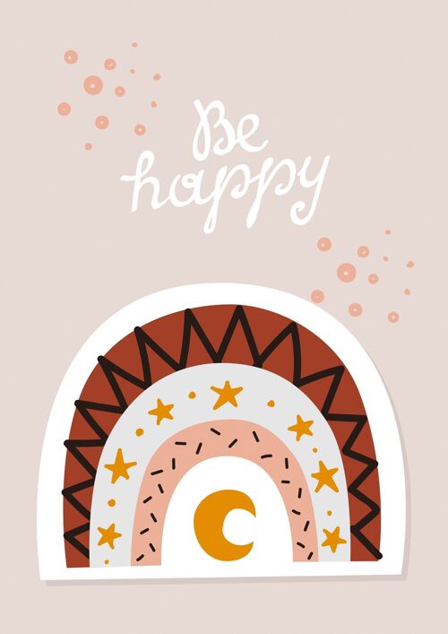 Poster | Boho | Be Happy | A4