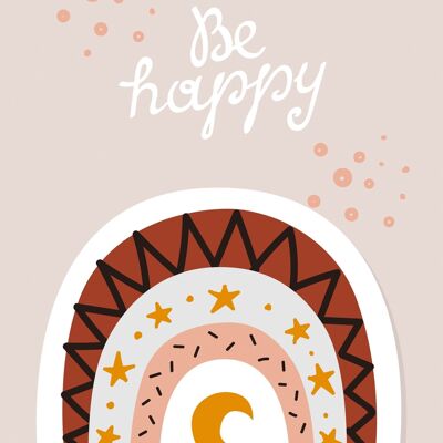 Poster | Boho | Be Happy | A4