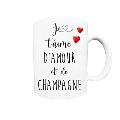 Mug Je t'aime d'amour et de champagne