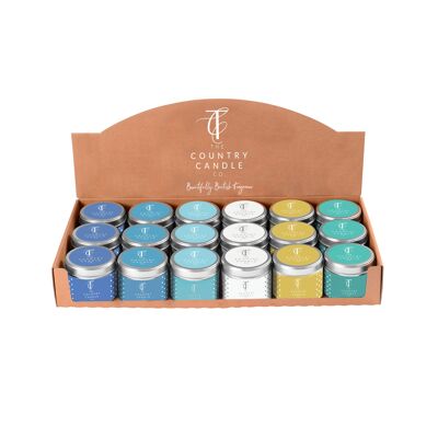 Quintessential 18 Tin Candles Counter Top Display Collection 1