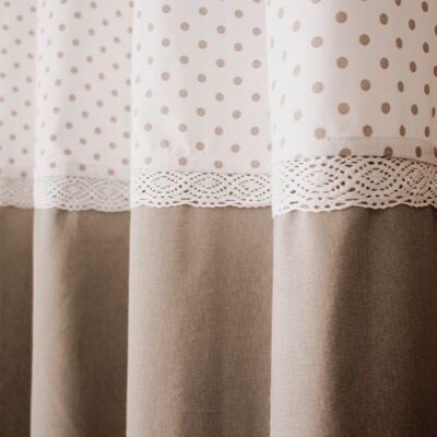 CHARME curtain with lace braid NATURAL BEIGE 140x240cm