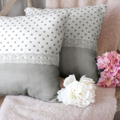 Cushion with removable cover CHARME lace braid