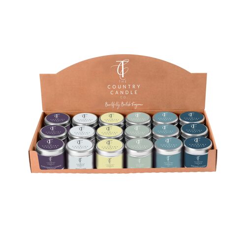 Pastels 18 Tin Candles Counter Top Display Collection 2