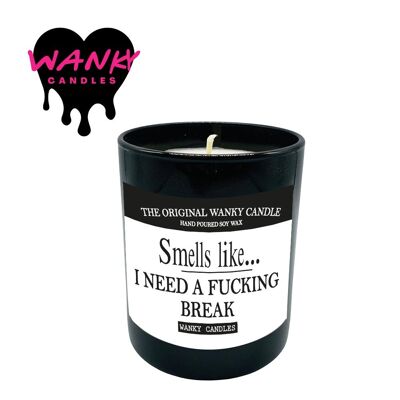 3 candele profumate Wanky Candle Black Jar - Ho bisogno di una fottuta pausa - WCBJ73