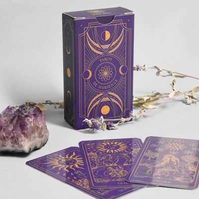 Tarot de Marseille + Booklet & E-Book of 196 Pages Divinatory Tarot in French Perfect for Beginners Clairvoyance, Divination & Guidance 100% Made in France