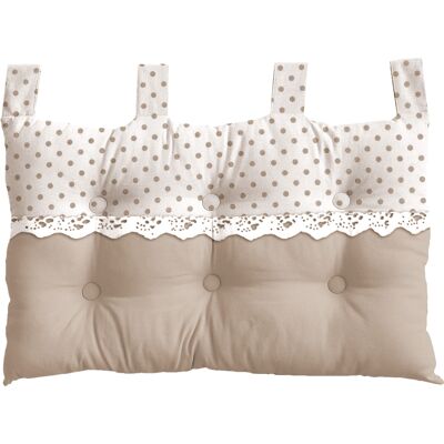 CHARME headboard with lace braid NATURAL BEIGE 70x45cm