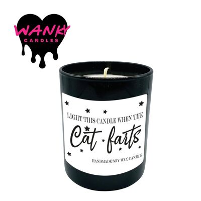 3 velas perfumadas en tarro negro Wanky Candle - Cuando el gato se tira pedos - WCBJ159